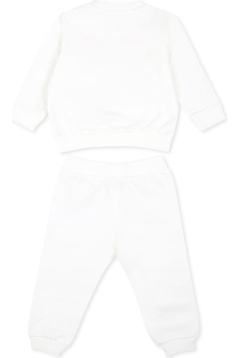 Moschino Bottoms for Baby Girls Moschino Ivory Suit For Baby Girl With Teddy Bear