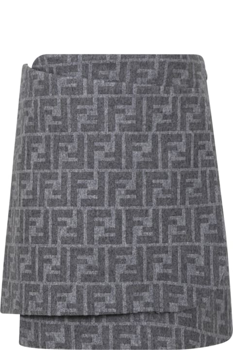 Fendi for Girls Fendi Grey Skirt For Girl