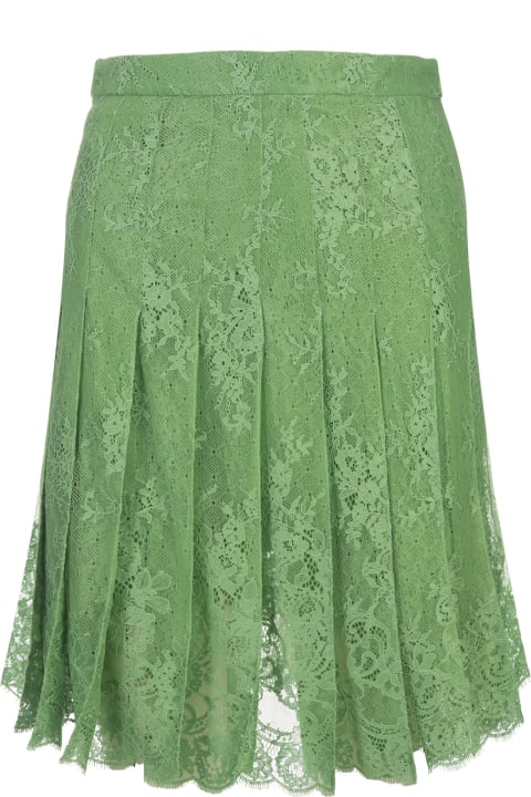 Ermanno Scervino for Women Ermanno Scervino Green Lace Pleated Skirt