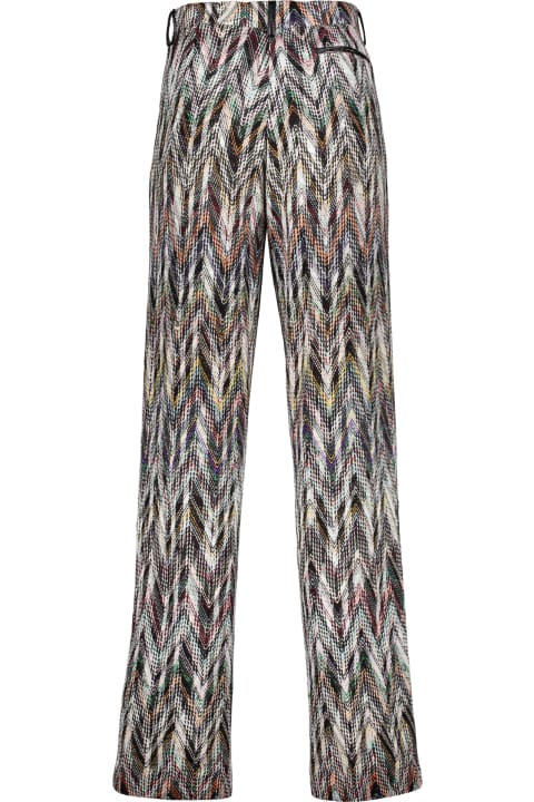Missoni Pants & Shorts for Women Missoni Chevron Knitted Palazzo Trousers