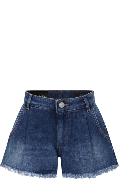 Dondup for Kids Dondup Blue Shorts For Girl With Logo