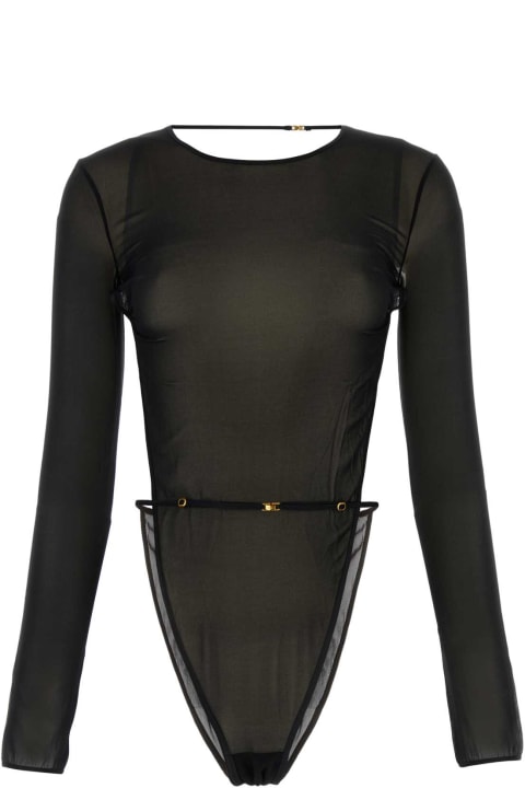 Underwear & Nightwear for Women Saint Laurent Black Stretch Silk Bodysuit