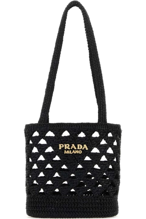 Totes for Women Prada Black Straw Handbag