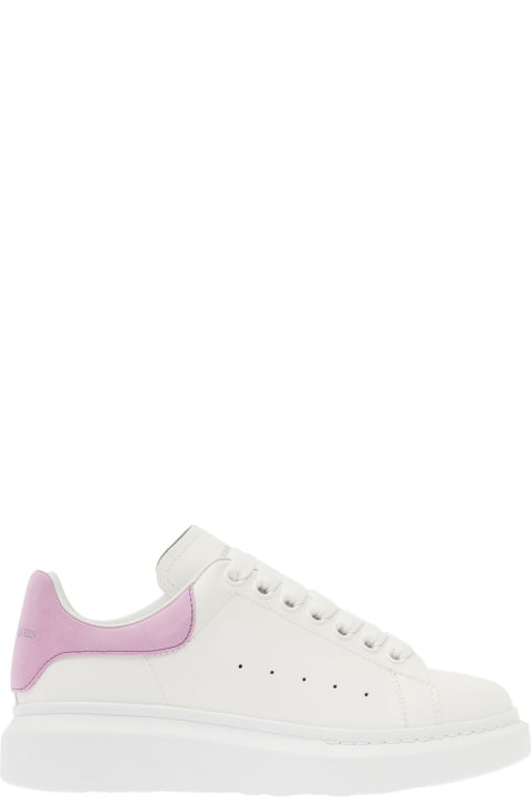 Oversize White And Pink Leather Sneakers  Woman Alexander Mcqueen