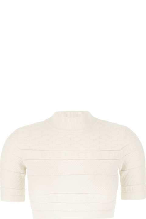 Elisabetta Franchi for Women Elisabetta Franchi White Stretch Viscose Blend Top