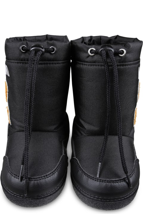 Moschino أحذية لـ أولاد Moschino Black Snow Boots For Kids With Teddy Bear