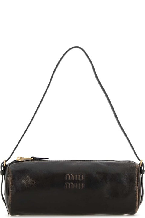 Miu Miu Dark Brown Nappa Leather Shoulder Bag