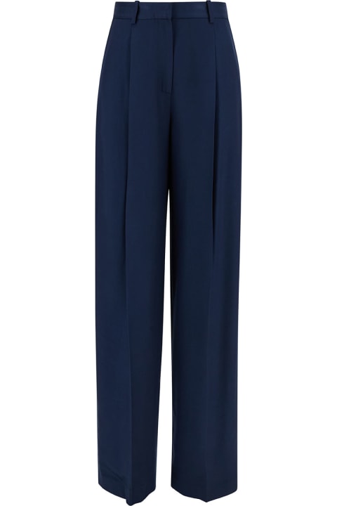 Theory Clothing for Women Theory Blue Pants With Pinces Detail At The Front In Viscose Woman