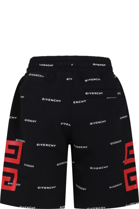 Givenchy Sale for Kids Givenchy Black Shorts For Boy With All-over Logo