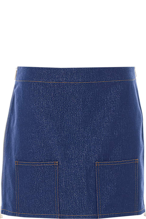 Homeware Fendi Ff Motif Denim Skirt