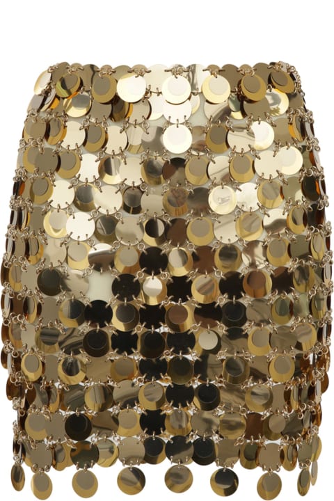 Paco Rabanne for Women Paco Rabanne The Gold Sparkle Discs Mini Skirt