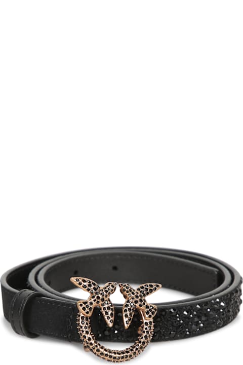 【関税&送料込】Pinko Love Berry Belt Pinko Love Berry H2 Strass Black Belt | italist