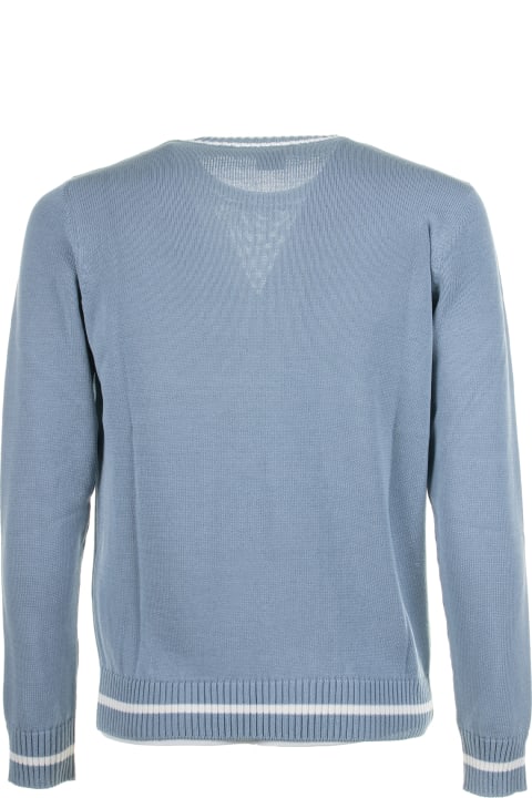 Eleventy Sweaters for Men Eleventy Light Blue Crew-neck Sweater