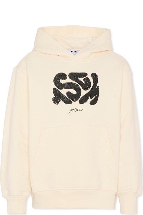 Homeware MSGM Ivory Sweatshirt For Boy With Logo
