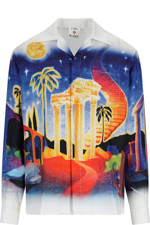 Casablanca for Men Casablanca 'midnight Acropolis' Silk Shirt
