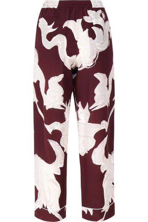 Valentino Pants & Shorts for Women Valentino Abstract Printed Drawstring Cropped Pants