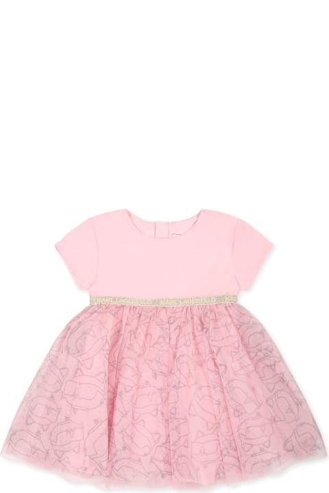 Karl Lagerfeld Kids Clothing for Baby Boys Karl Lagerfeld Kids Pink Dress For Bbay Girl With Choupette