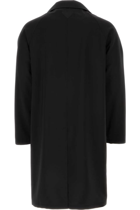 Prada Clothing for Men Prada Black Wool Blend Overcoat
