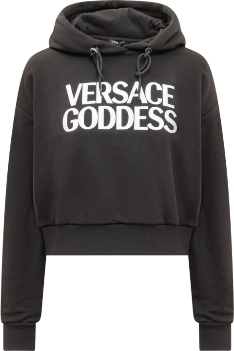 ウィメンズ Versaceのウェア Versace Black Cotton Sweatshirt
