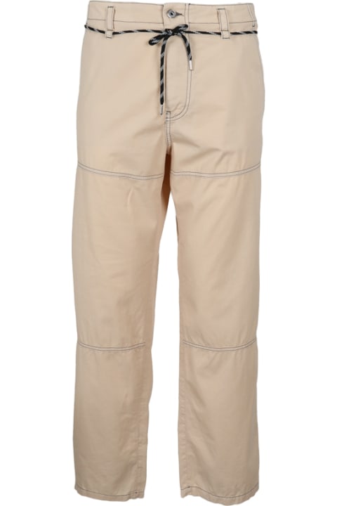 Cotton Trousers With Contrasting Inserts