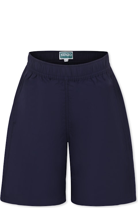 Homeware Kenzo Kids Blue Shorts For Boy With Logo