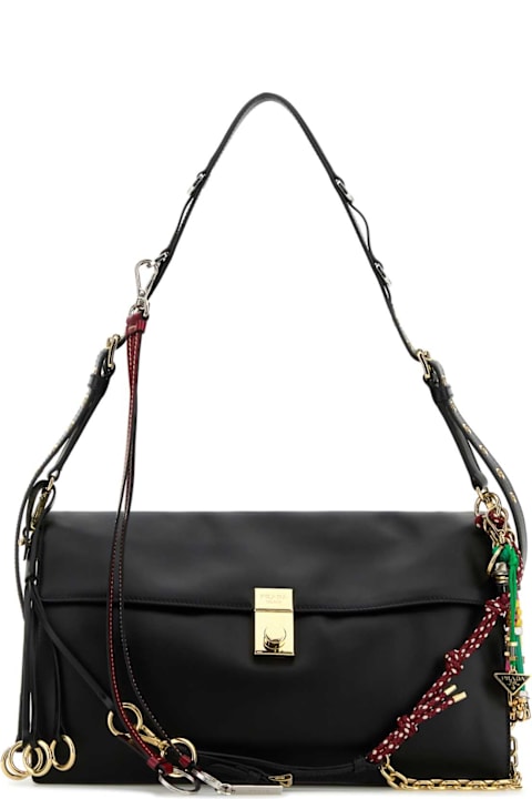 Homeware Prada Black Leather Large Prada Soft Sound Shoulder Bag