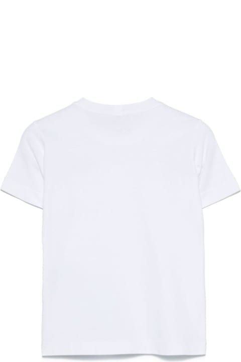 أدوات منزلية Stone Island Junior White T-shirt With Round Neck And Logo Patch On The Front In Cotton Boy