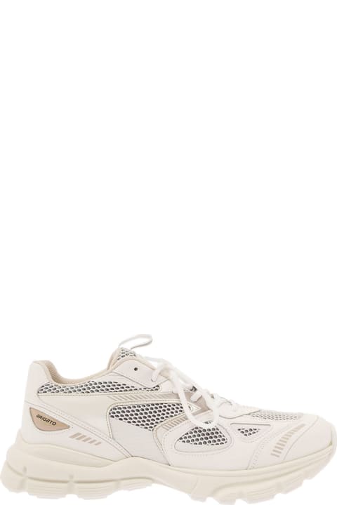 Fashion for Men Axel Arigato 'marathon Runner' White Low Top Sneakers With Reflective Details In Leather Blend Man