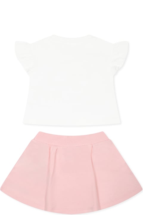 Homeware Moschino Multicolor Suit For Baby Gir With Teddy Bear