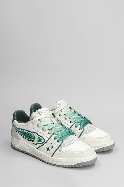 Enterprise Japan for Men Enterprise Japan Egg Rocket Sneakers In White Leather And Fabric