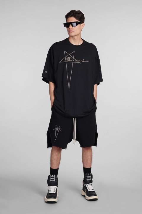 Rick Owens x Champion Topwear for Men Rick Owens x Champion Tommy T T-shirt In Black Cotton