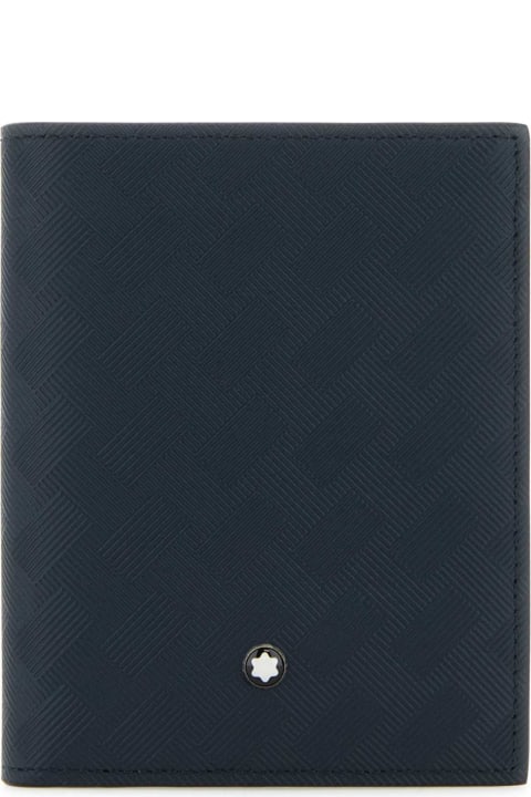 Wallets for Men Montblanc Navy Blue Leather Wallet