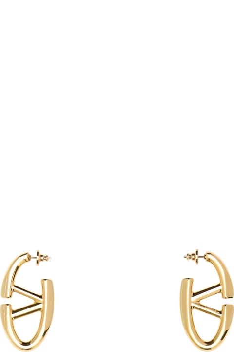 ウィメンズ ジュエリー Valentino Garavani Gold Metal Vlogo The Bold Earrings