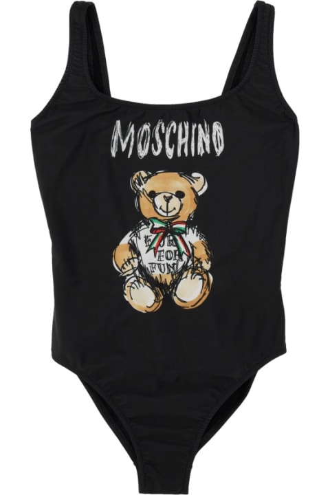 Moschino for Women Moschino 'drawn Teddy Bear' One-piece Swimsuit