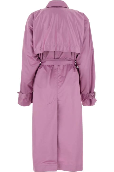 Lilac Polyester Blend Oversize Edenna Trench Coat