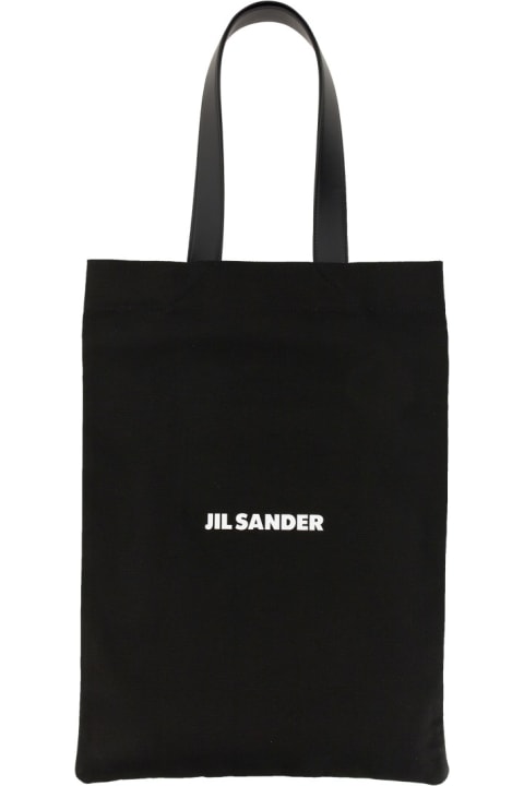 Shoulder Bags for Men Jil Sander Black Canvas Shopping Bag