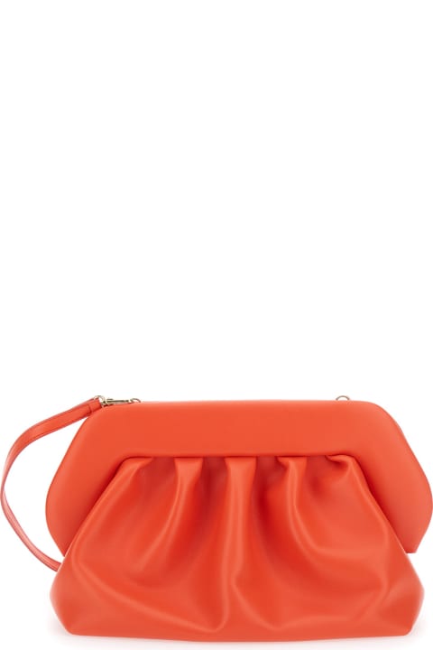 THEMOIRè Women THEMOIRè Orange Clutch Bag With Magnetic Closure In Eco Leather Woman