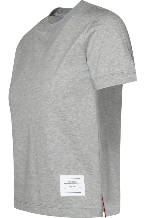 Thom Browne Topwear for Women Thom Browne 'relaxed' Grey Cotton T-shirt