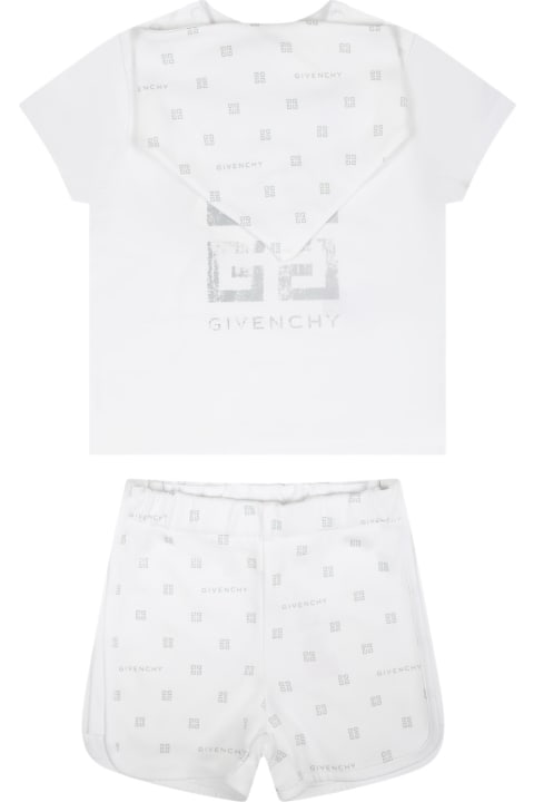 Bottoms for Kids Givenchy White Set For Babies With Logo