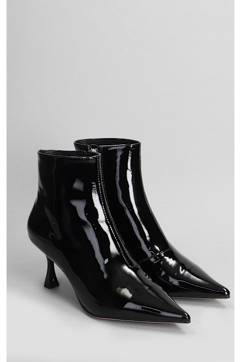 Lola Cruz Boots for Women Lola Cruz Jazmine High Heels Ankle Boots In Black Patent Leather