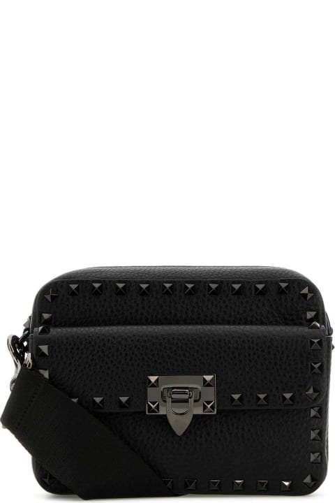 Valentino Garavani Shoulder Bags for Men Valentino Garavani Black Leather Rockstud Crossbody Bag