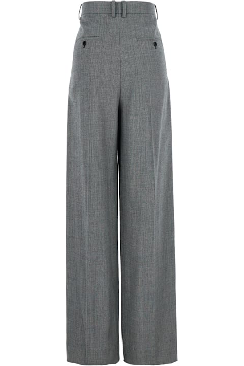 Saint Laurent Pants & Shorts for Women Saint Laurent Grey Pants With Pences And Belt Loops In Wool Woman