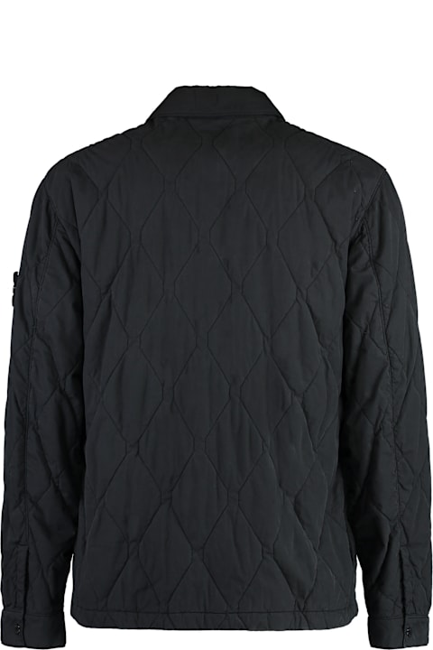 Stone Island الملابس لـ القسم الرجالي Stone Island Quilted Jacket With Snaps