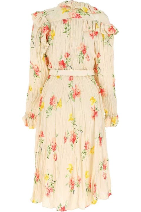 Homeware Balenciaga Vintage Flower Offshoulder Dress