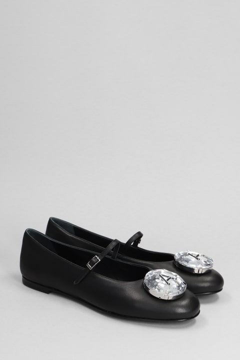 Flat Shoes for Women AREA Ballet Flats In Black Leather