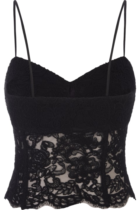 Fashion for Women Ermanno Scervino Black Bustier Top With Lace