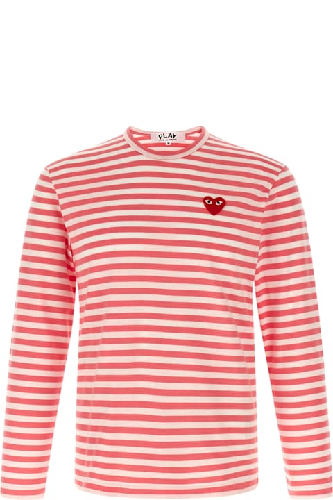 Comme des Garçons Play for Men Comme des Garçons Play Logo Patch Stripes T-shirt