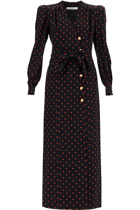 Alessandra Rich Women Alessandra Rich Silk Maxi Dress With Polka Dots