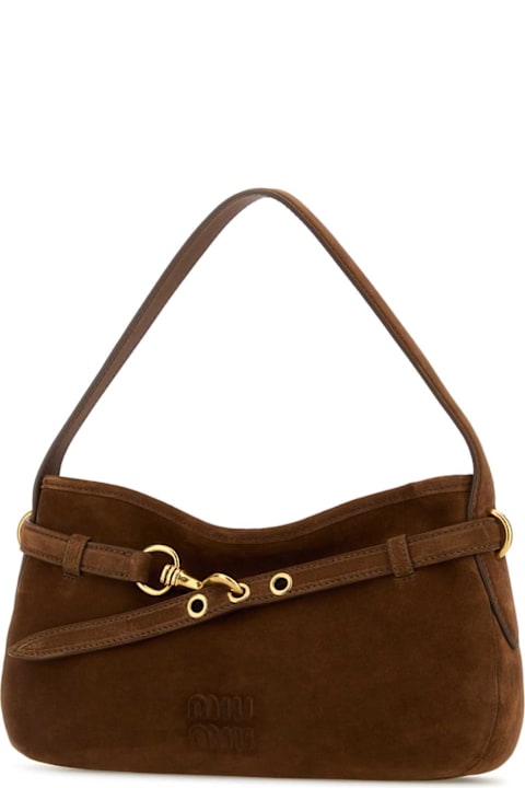 Miu Miu Brown Suede Avenue Shoulder Bag