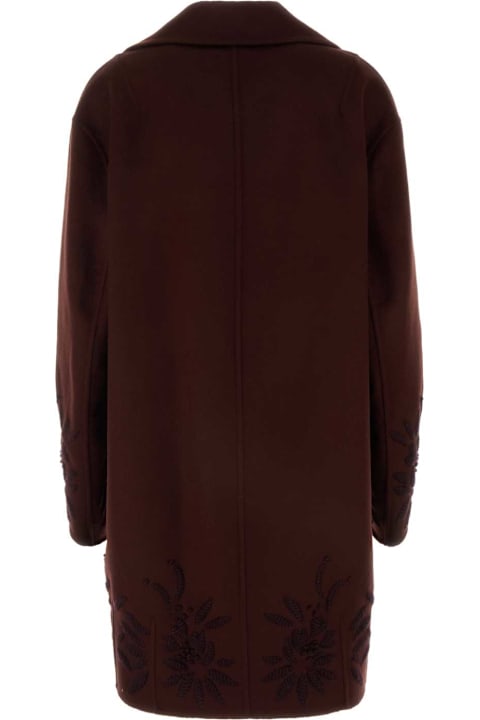 Ermanno Scervino Coats & Jackets for Women Ermanno Scervino Burgundy Wool Coat